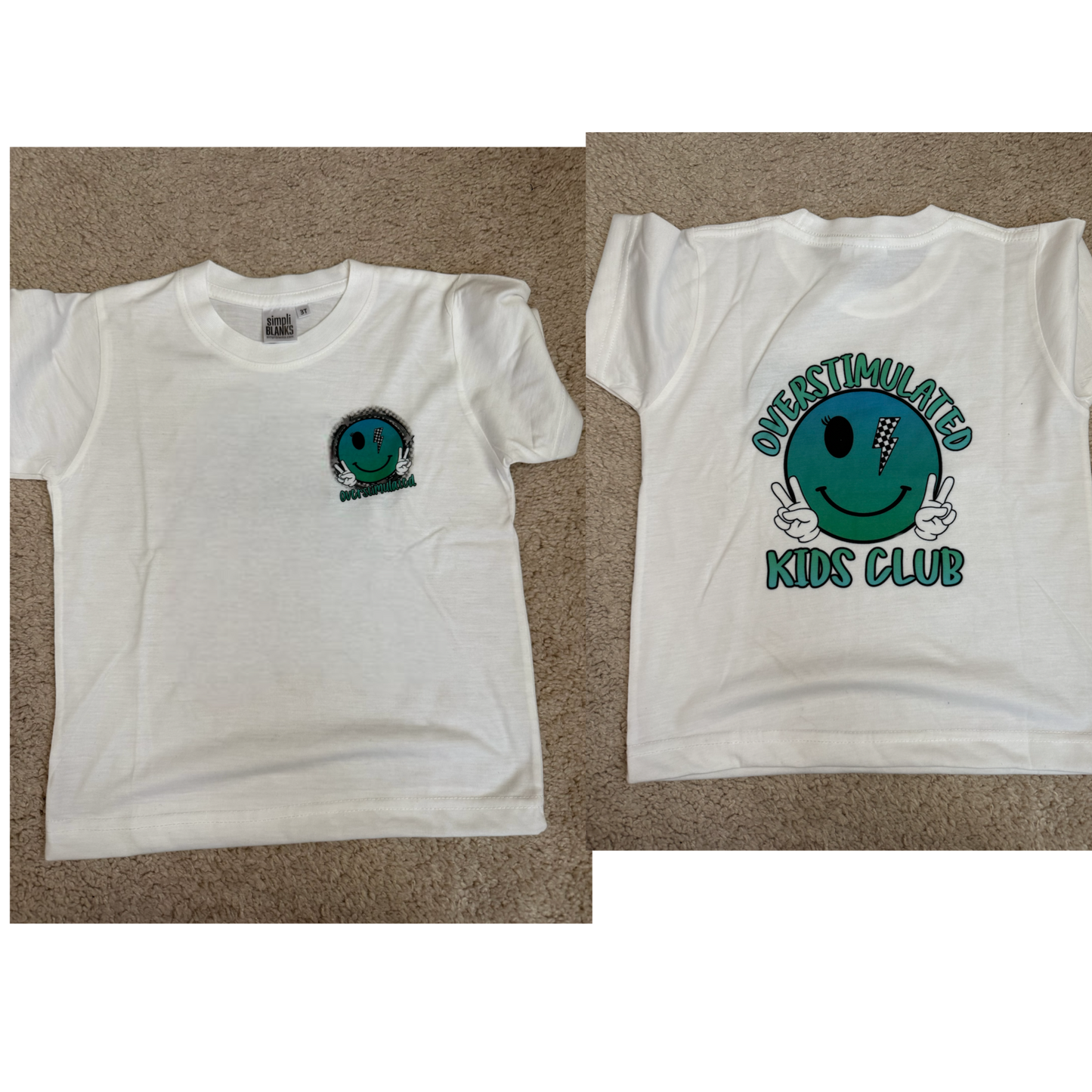 Overstimulated Club 3T crooked front Graphic ALL SALES FINAL